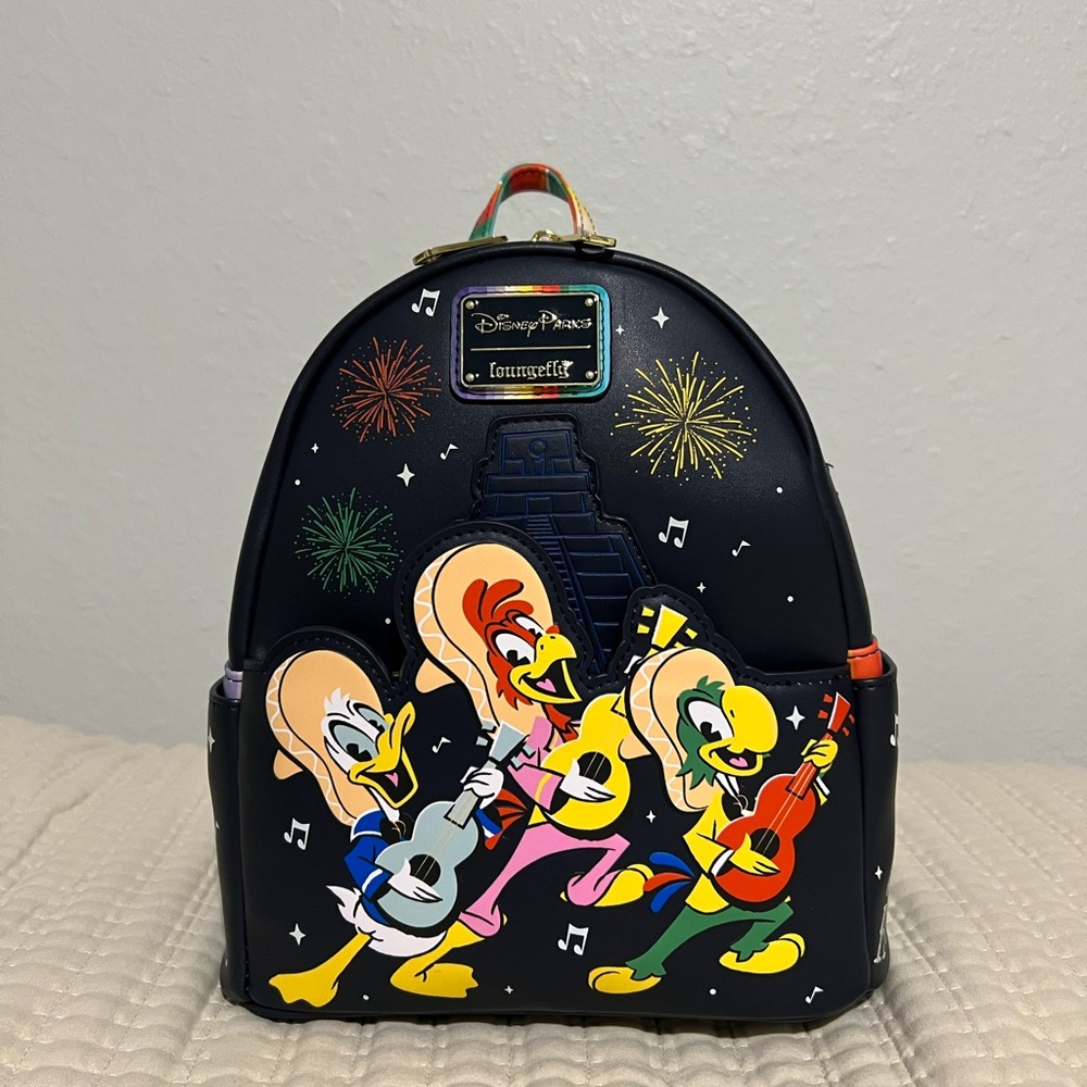 NWT Disney Parks Loungefly Three Caballeros Mini Backpack!